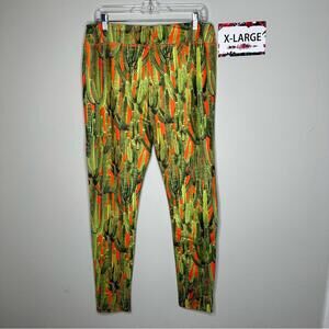 L&B XL Cactus print leggings orange & green pant
